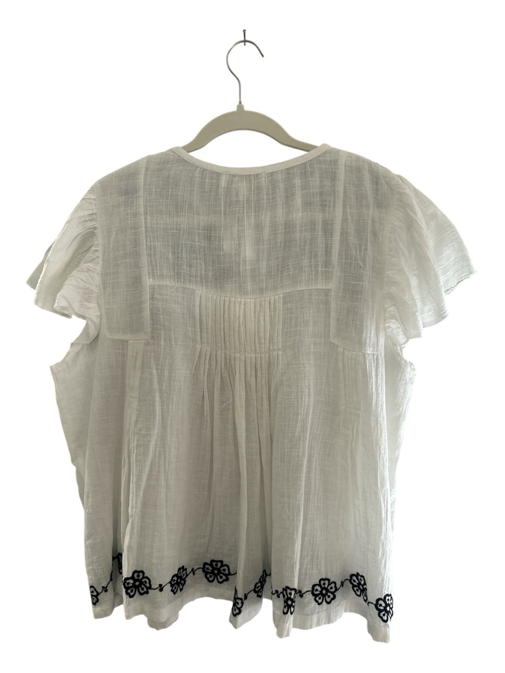 Jennifer & Grace Ecru Embroidered 100% Cotton Blouse Women's Size 1X NWT - Picture 3 of 9